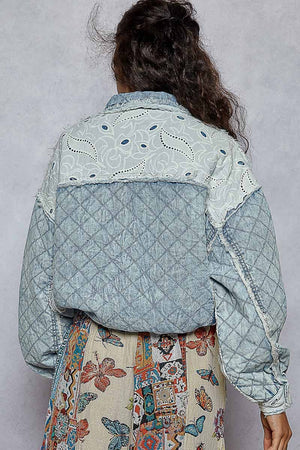Izzy Lace Denim Quilted Jacket