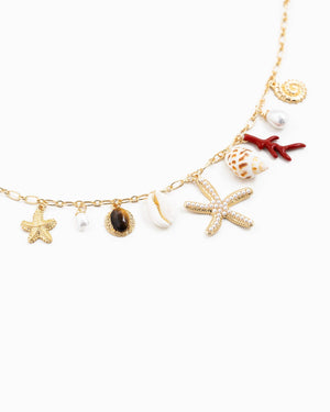 Pearl Starfish Sea Life Charm Necklace