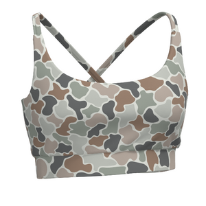 Local Girl Sports Bra - Forest Camo Flora