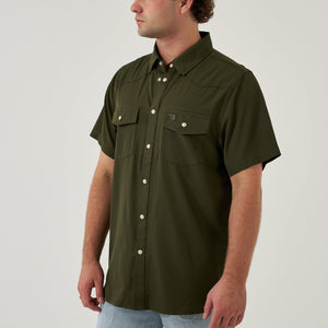 Burlebo Performance Western Shirt - Mallard Green