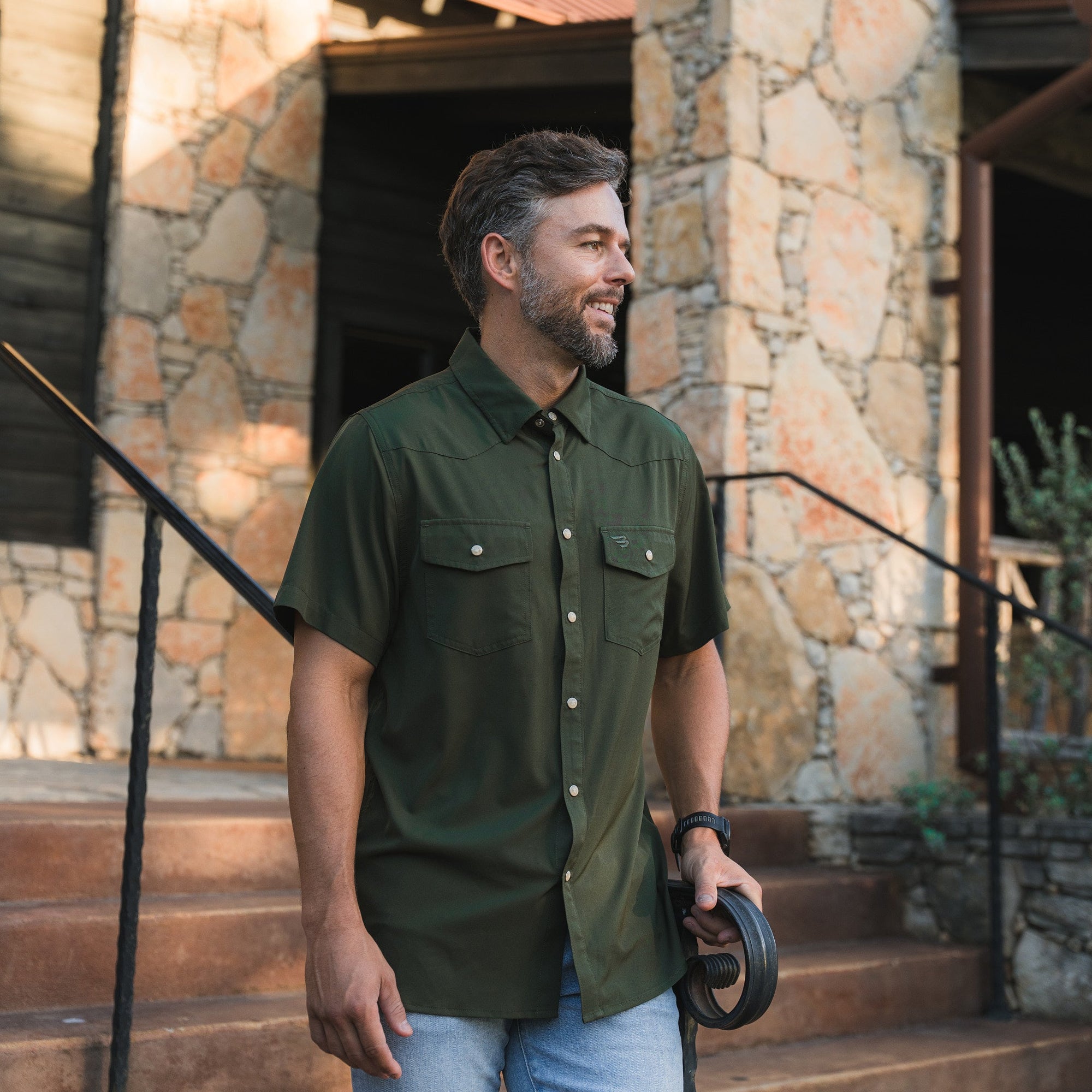 Burlebo Performance Western Shirt - Mallard Green