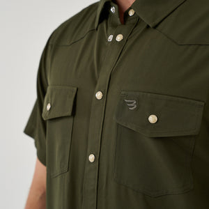 Burlebo Performance Western Shirt - Mallard Green
