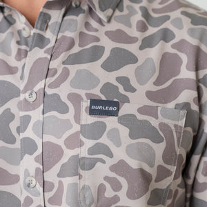 Burlebo Performance Button Up - Classic Deer Camo