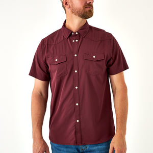 Burlebo Performance Western Shirt - Maroon