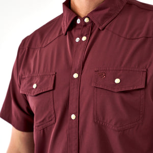 Burlebo Performance Western Shirt - Maroon