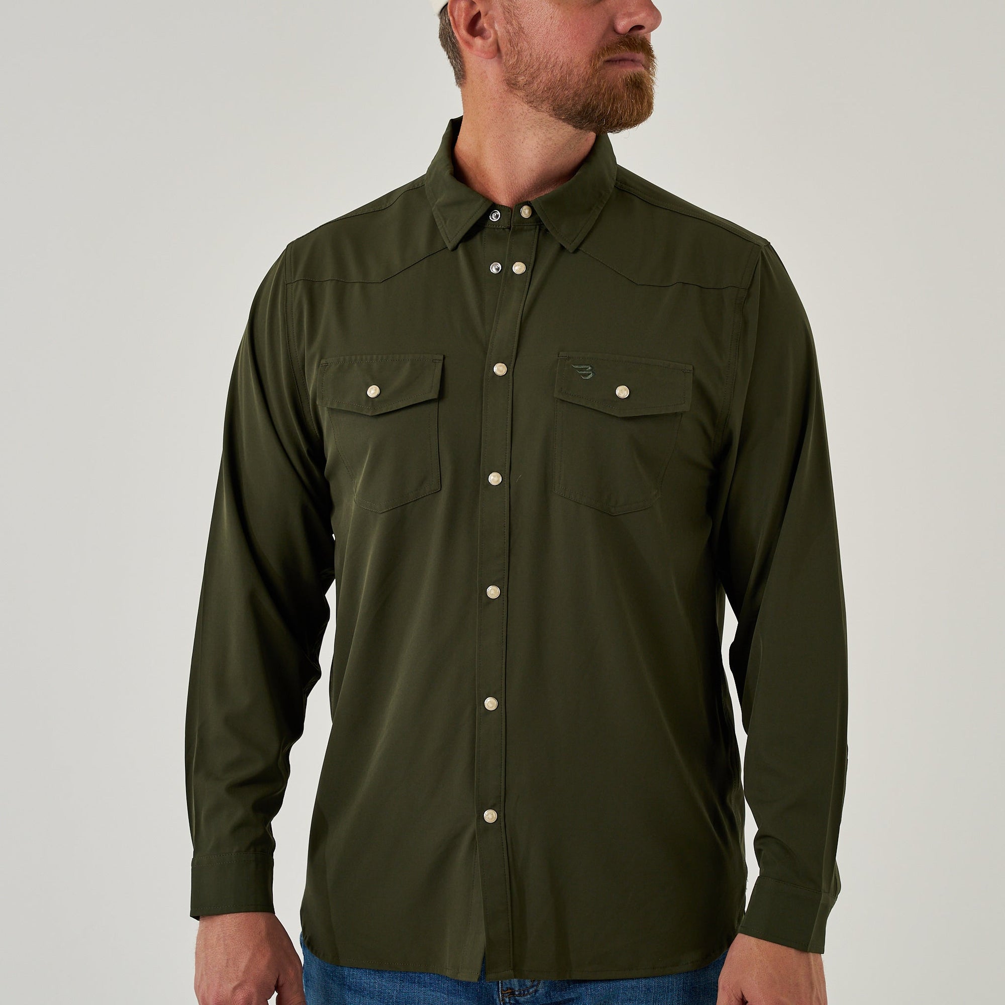 Burlebo Long Sleeve Western Shirt - Mallard Green