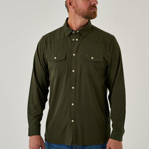 Burlebo Long Sleeve Western Shirt - Mallard Green