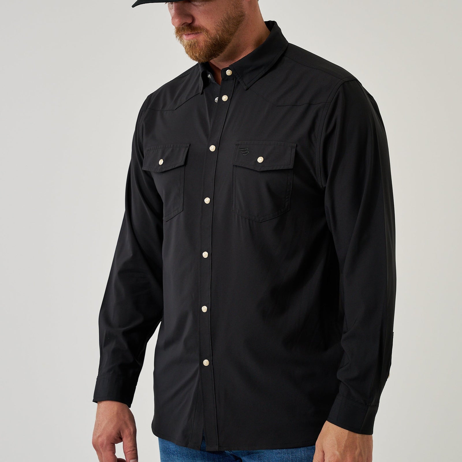 Burlebo Long Sleeve Western Shirt - Black