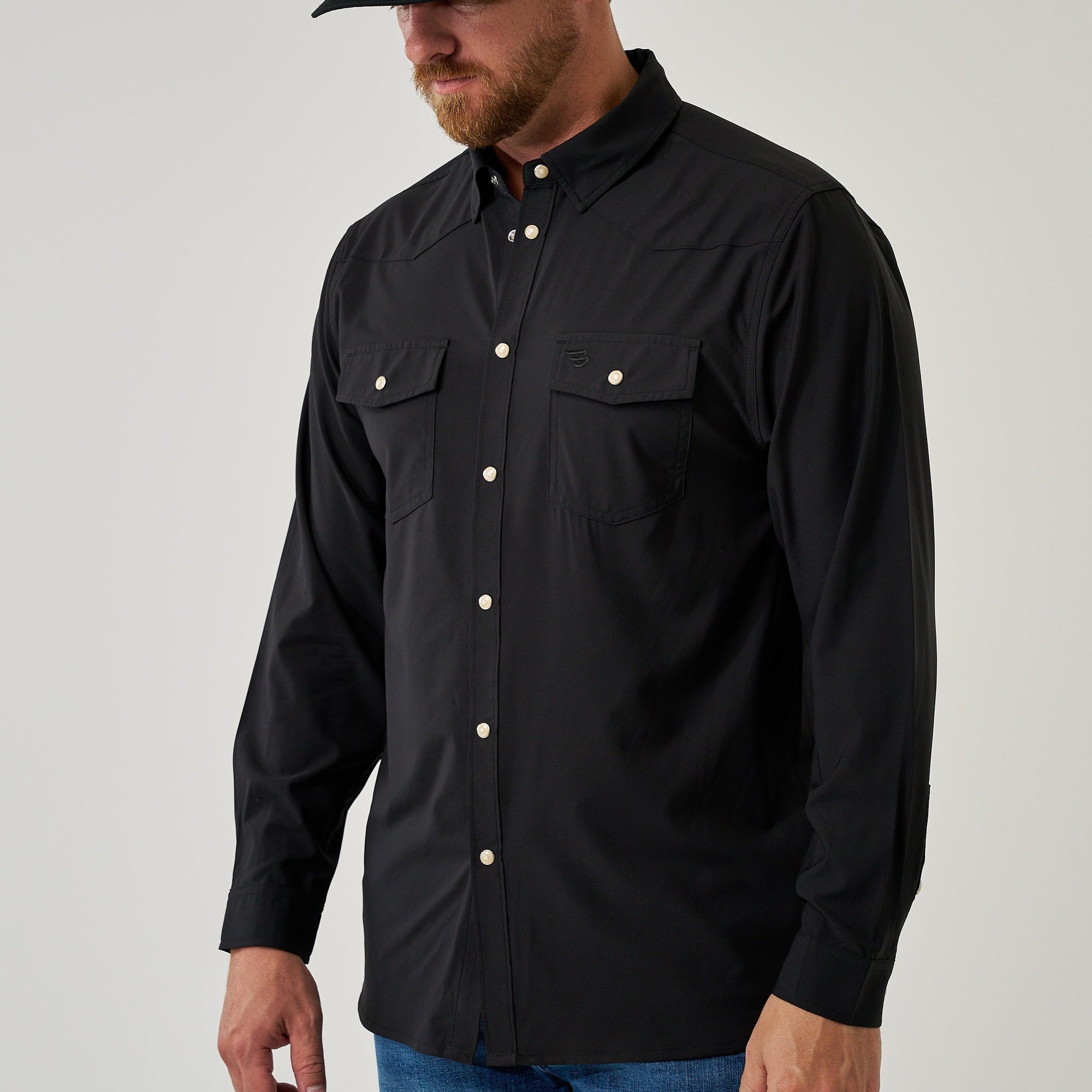 Burlebo Long Sleeve Western Shirt - Black