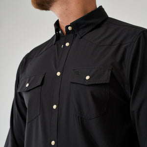 Burlebo Long Sleeve Western Shirt - Black