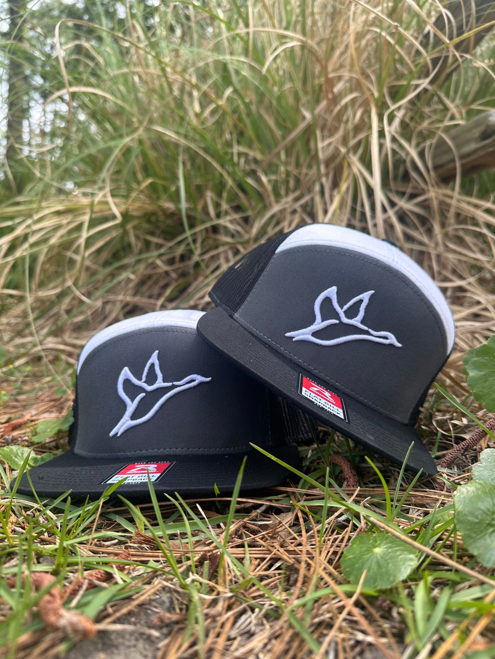 7 Panel Black/White/ Grey Panel Hat