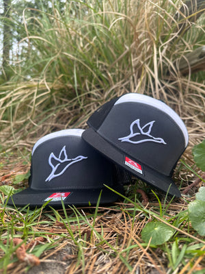 7 Panel Black/White/ Grey Panel Hat