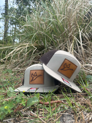 7 Panel Brown/Khaki Patch Hat