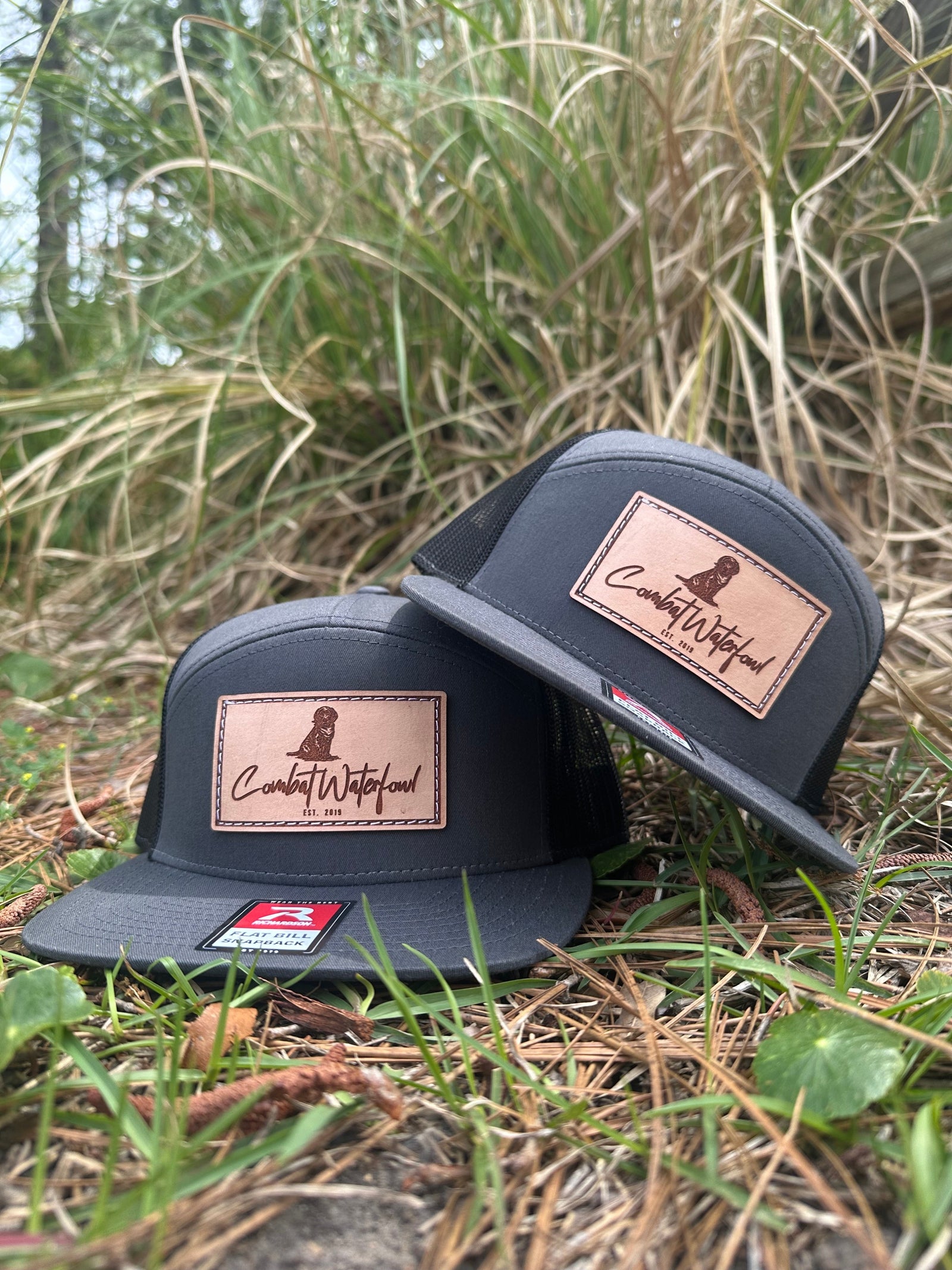 7 Panel Charcoal Lab Patch Hat
