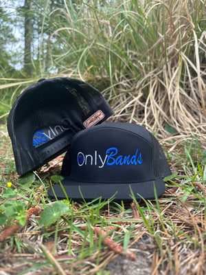 Black Only Bands 7 Panel Hat