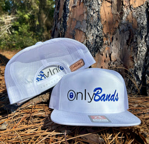 White Only Bands 7 Panel Hat