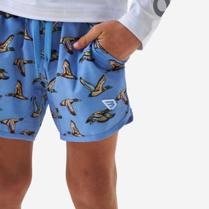 Burlebo Youth Swim Trunks - Jumbo Mallards Blue