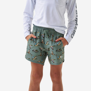 Burlebo Youth Swim Trunks - Jumbo Mallards Green