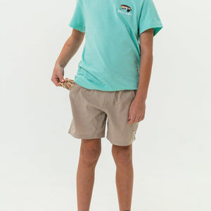 Burlebo Youth Athletic Shorts - Heather Khaki