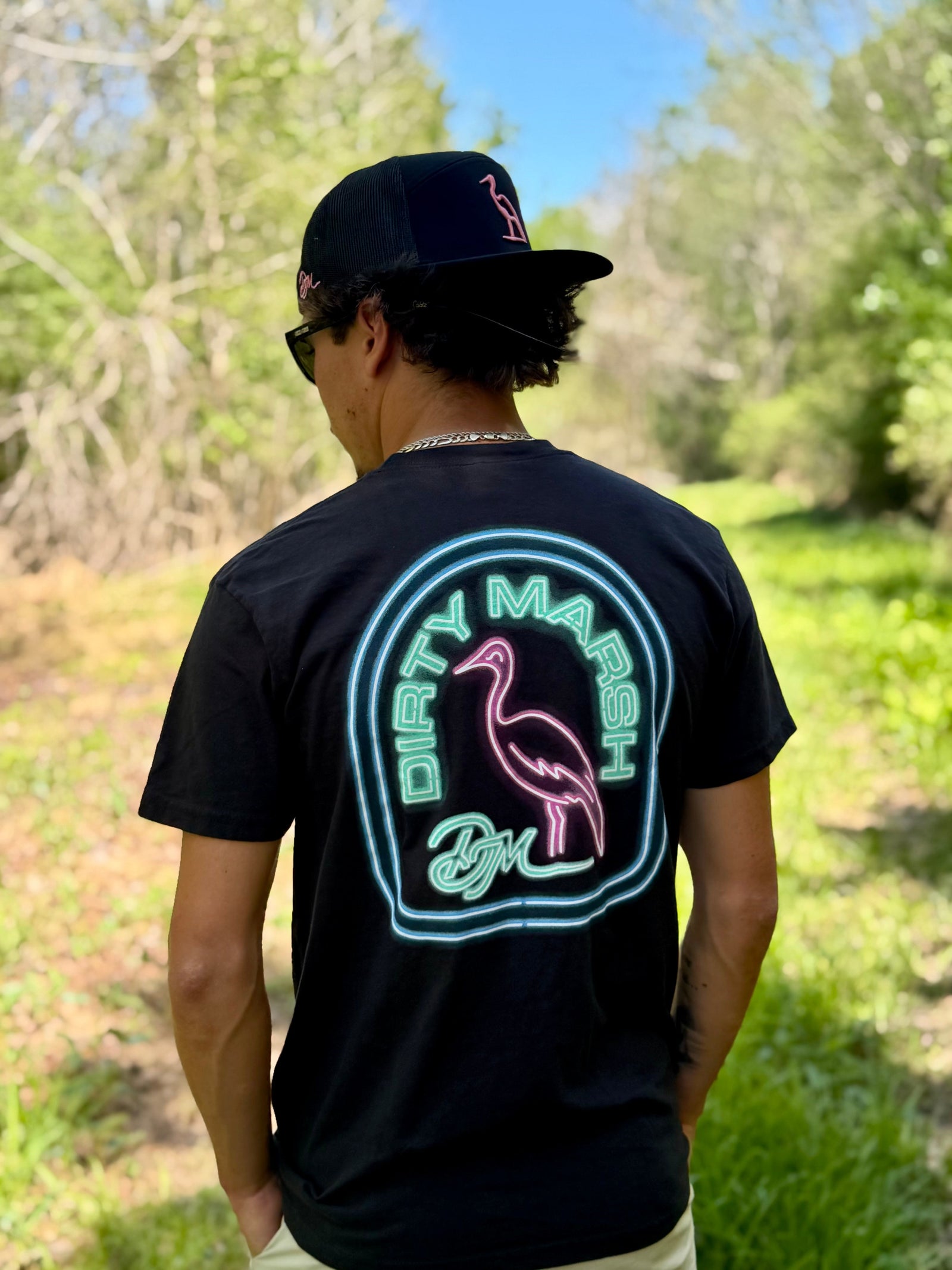 Dirty Marsh Tombstone Tee - Neon Black
