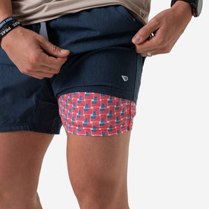 Burlebo Athletic Shorts - Heather Navy 5.5" & 7"