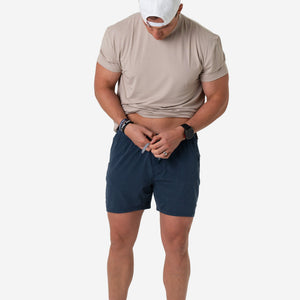 Burlebo Athletic Shorts - Heather Navy 5.5" & 7"