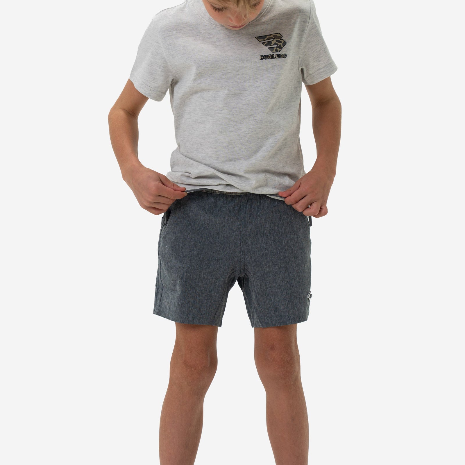 Burlebo Youth Athletic Shorts - Grizzly Grey