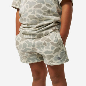 Burlebo Youth Vintage Washed Shorts - Classic Deer Camo