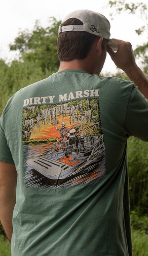 Dirty Marsh Skelly On Da Bayou - Light Green