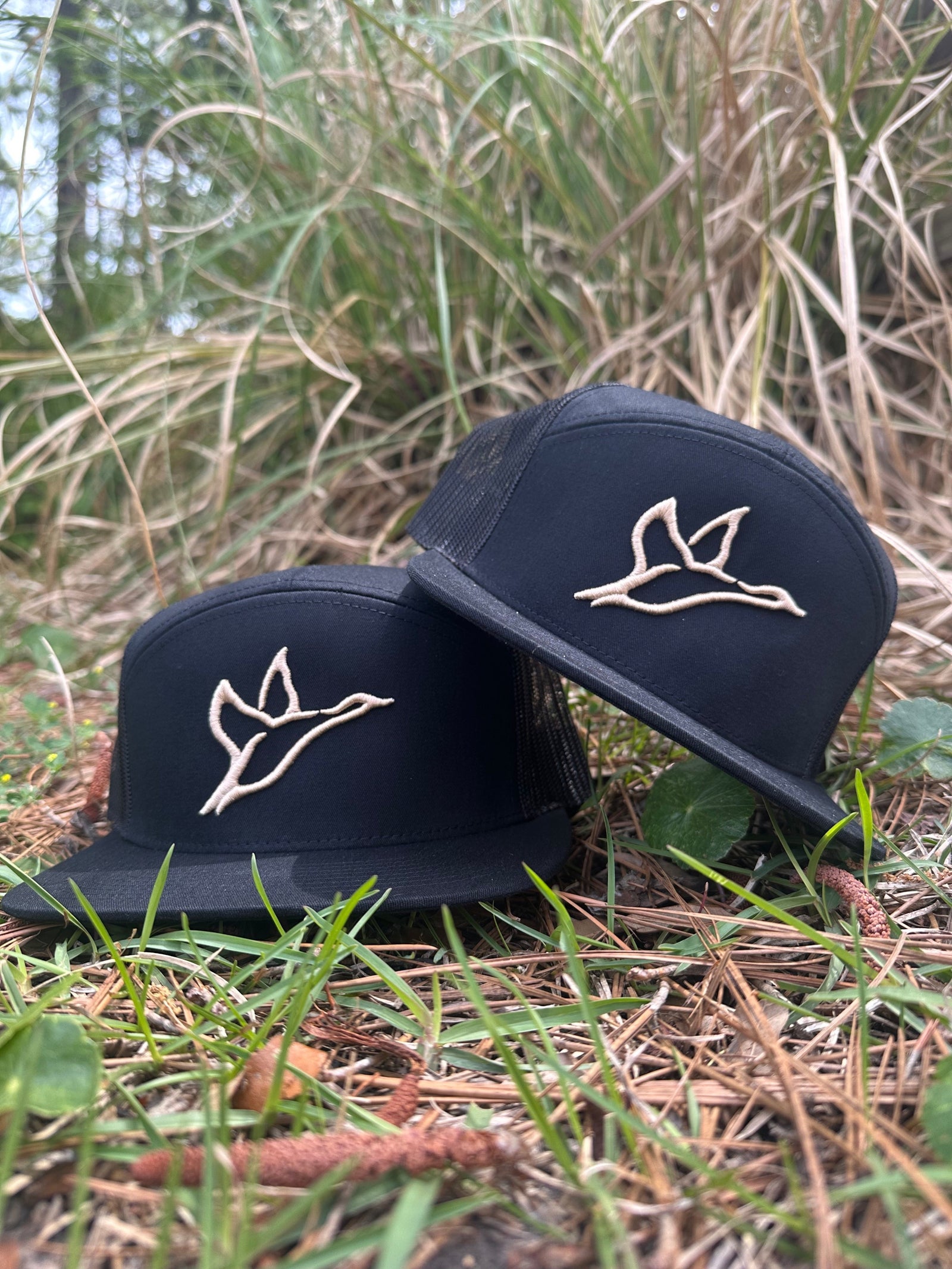 Combat Waterfowl 7 Panel Black w/ Khaki Icon