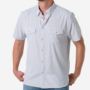 Burlebo Performance Western Shirt - Light Gray