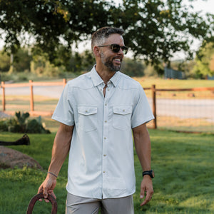 Burlebo Performance Western Shirt - Light Gray