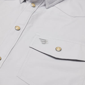 Burlebo Performance Western Shirt - Light Gray