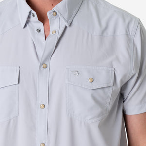 Burlebo Performance Western Shirt - Light Gray
