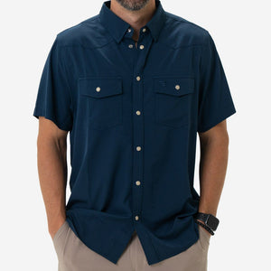 Burlebo Performance Western Shirt - Navy
