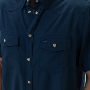 Burlebo Performance Western Shirt - Navy