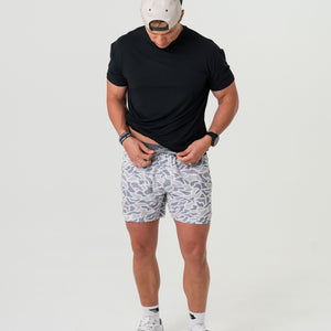 Burlebo Athletic Shorts - White Camo 7"