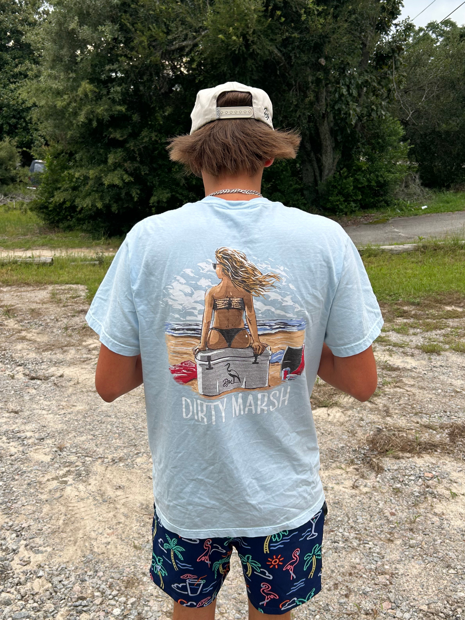 Dirty Marsh Yeti Butt Tee - Chambray