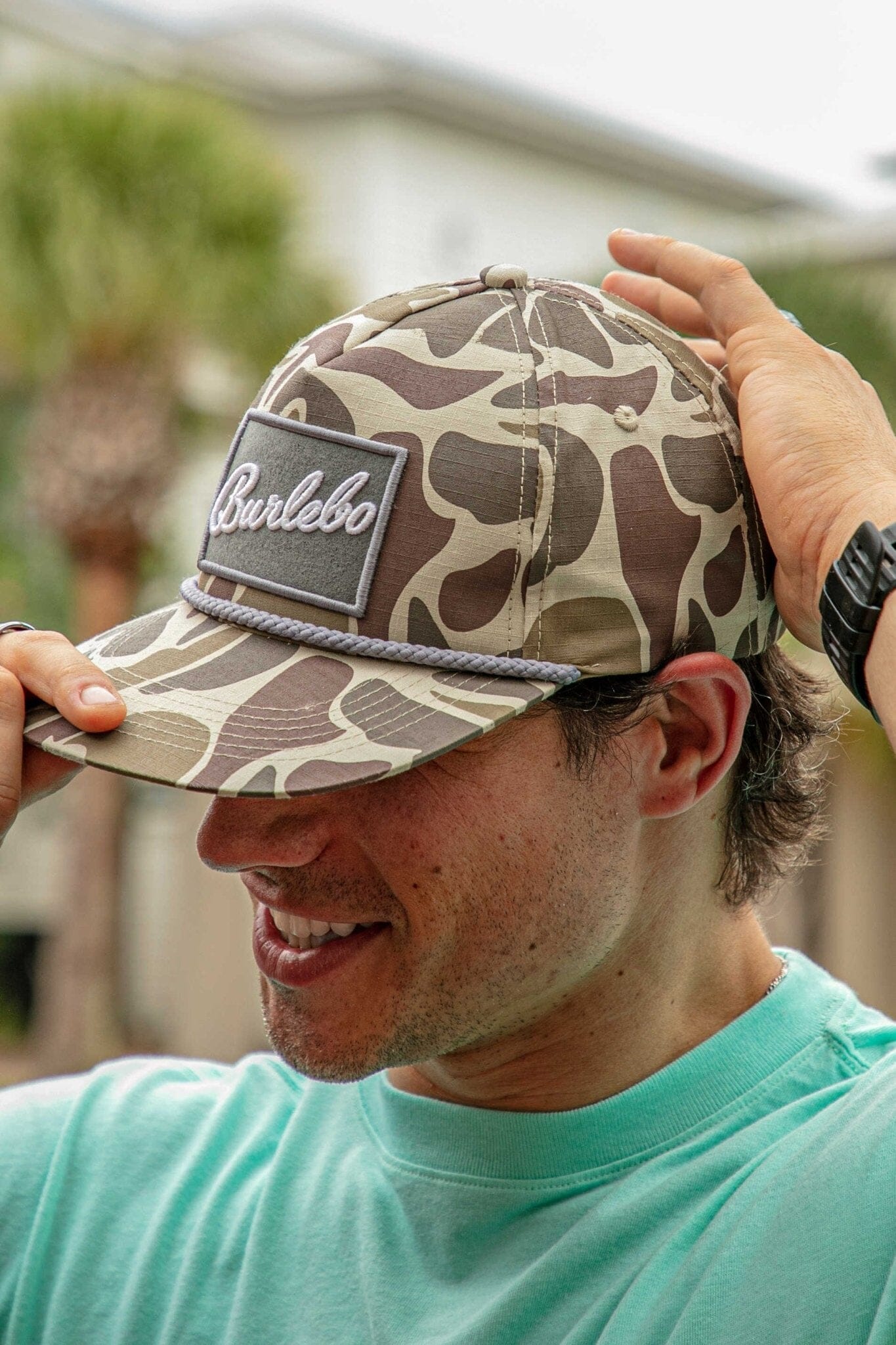 Burlebo Gray Camo Patch Hat