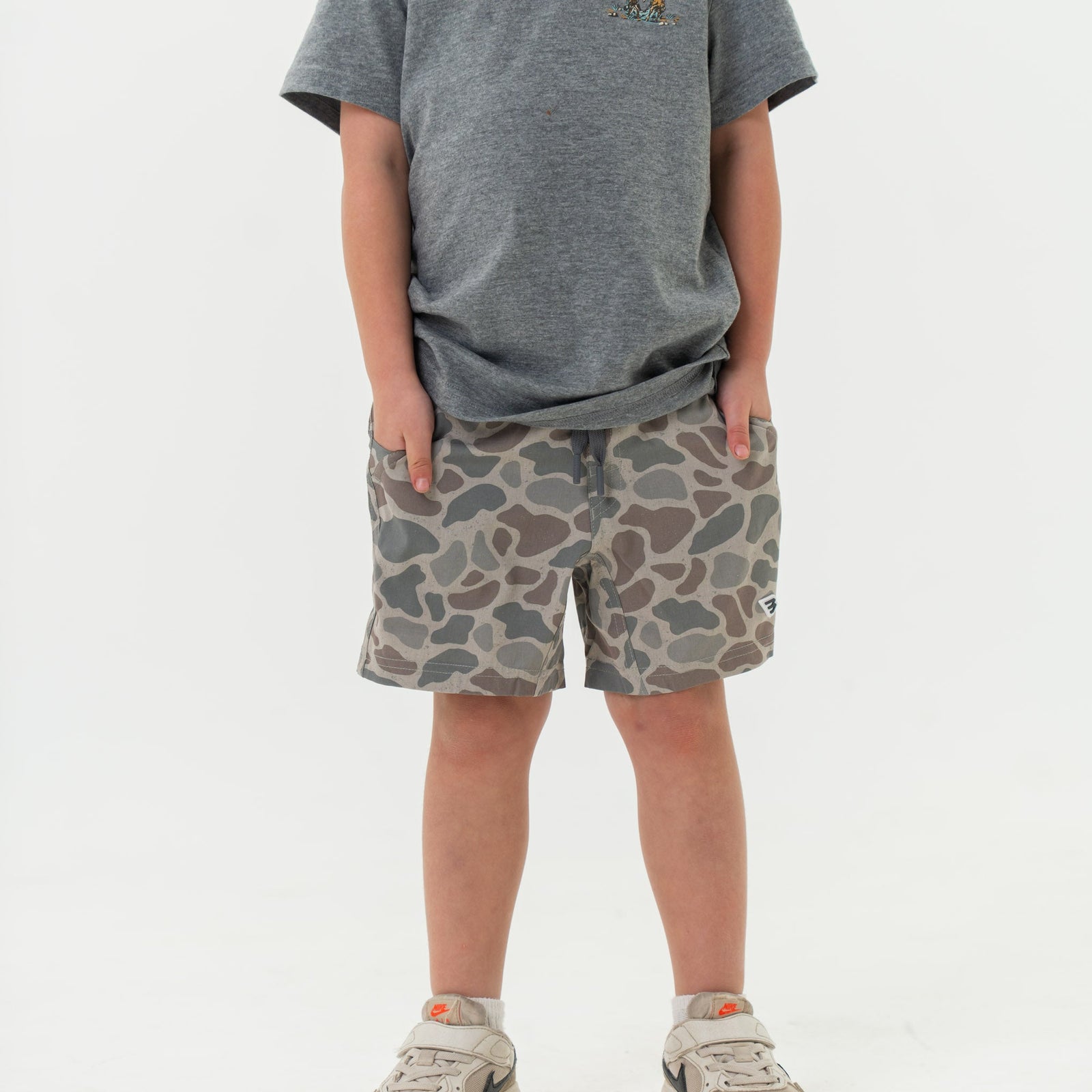 Burlebo Youth Athletic Shorts - Classic Deer Camo