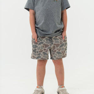 Burlebo Youth Athletic Shorts - Classic Deer Camo