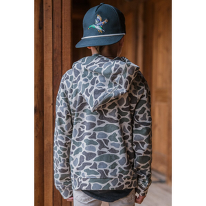 Burlebo Youth Fleeec Hoodie - Classic Deer Camo