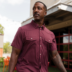 Burlebo Performance Western Shirt - Maroon