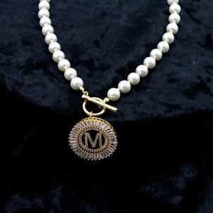 Radiant Initial PEARL Necklace - PREORDER