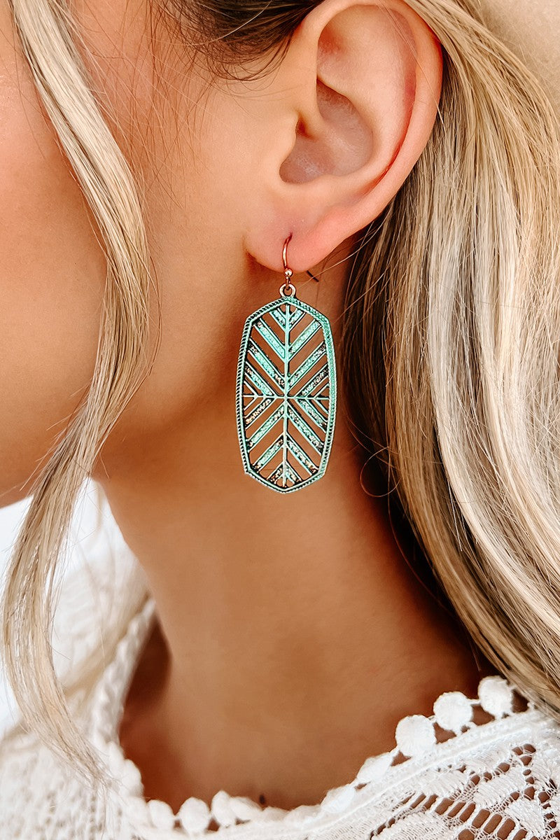 Watching The Storm Turquoise Geometric Earrings
