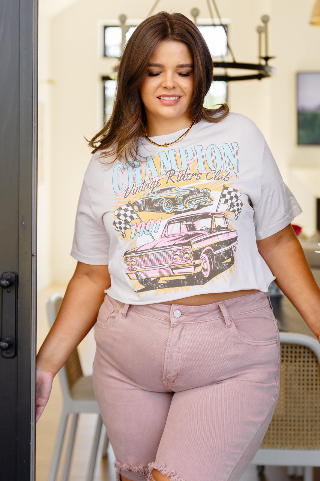 Champion Vintage Rider's Club Cropped Graphic T-Shirt