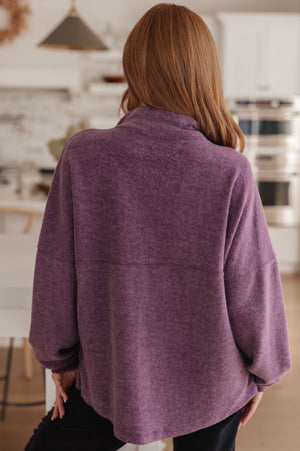 Cozy Moment 1/2 Zip Pullover in Purple