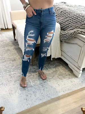 Kelsea Mid Rise Skinny Crop Jeans