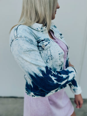 Tori Bleached Denim Jacket Size XS