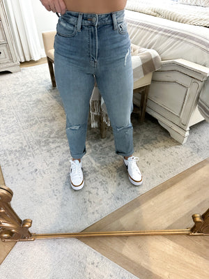 Ally Ultra High Rise Straight Crop Denim Jeans
